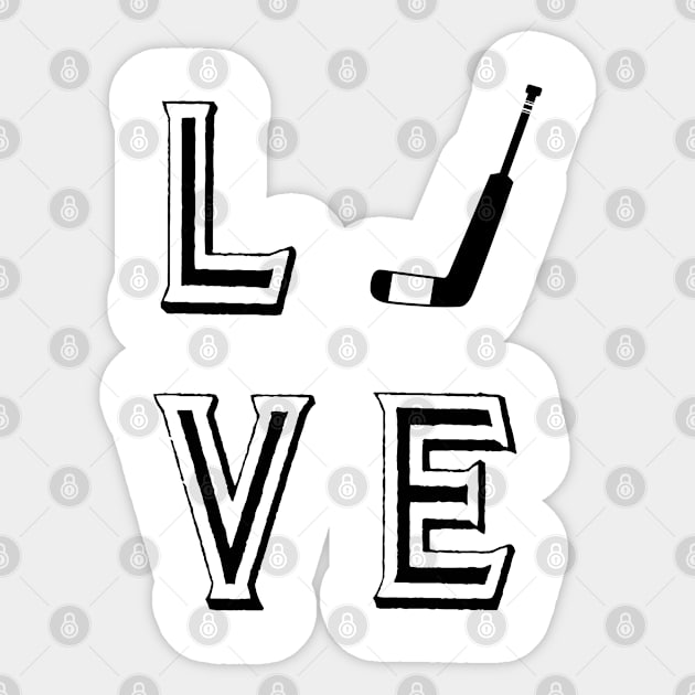 Big Love Black And White Hockey Goalie Player Fan Mom Dad Husband Wife Son Daughter Gift Sticker by familycuteycom